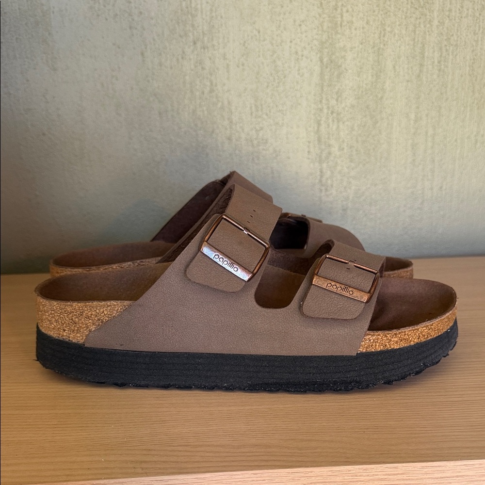 Papillio by Birkenstock Arizona Brown Flex Platform Sandal (Women) Size 40